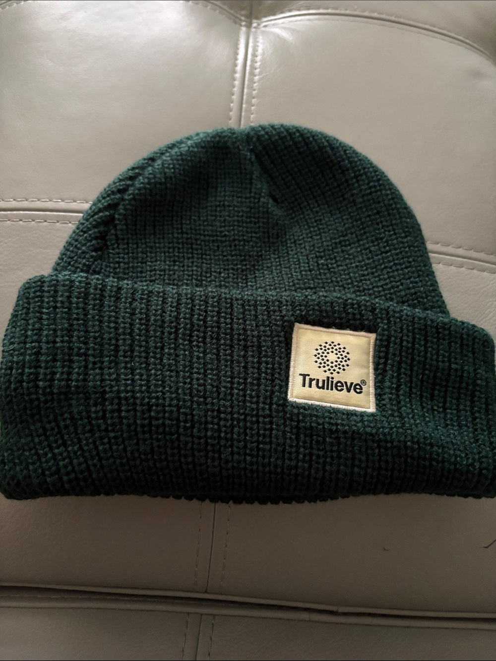 Dark Green Ribbed Knit Beanie - Men's Hat